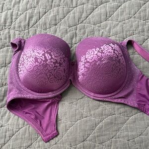 Soma Purple Floral Lace Bra - Stunning Support Full Coverage